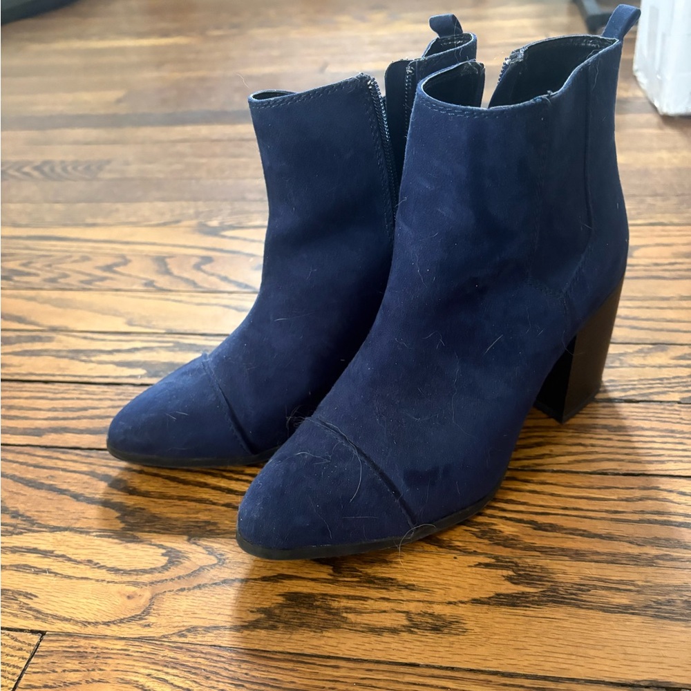 Express Navy Ankle Booties